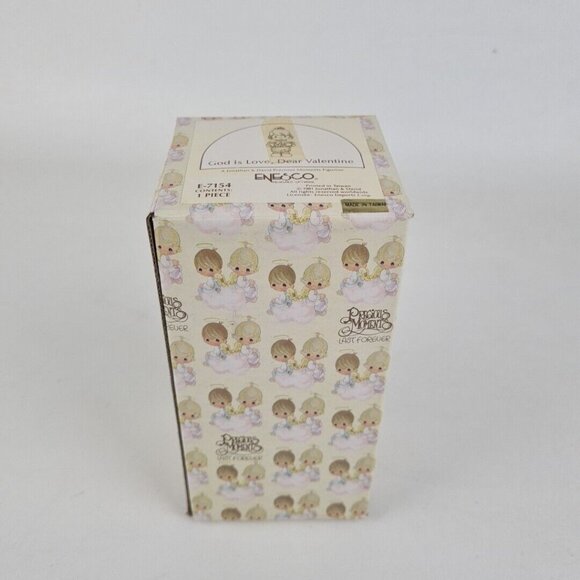 Precious Moments E-7154 Girl Holding Heart God Is Love Dear Valentine Retired - Picture 6 of 6